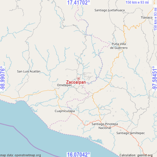 Zacoalpan on map