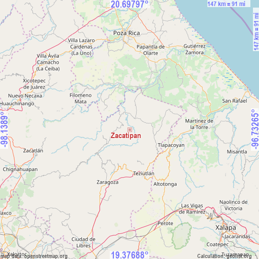 Zacatipan on map