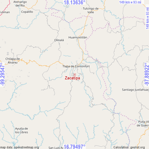 Zacatipa on map
