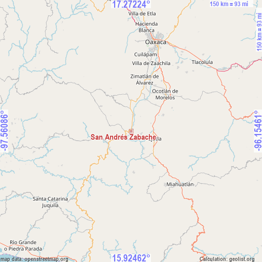 San Andrés Zabache on map