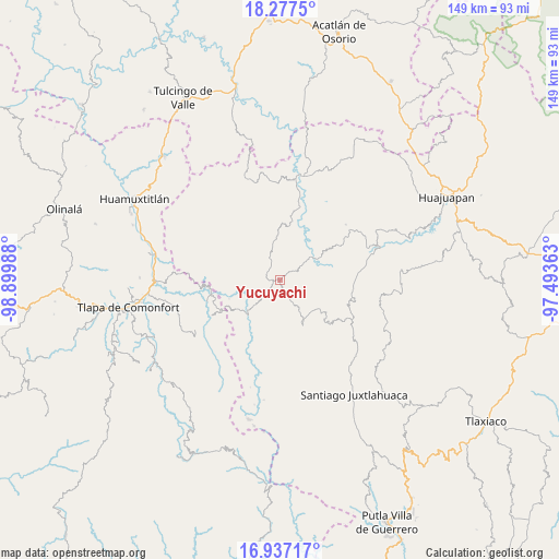 Yucuyachi on map