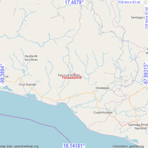 Yoloxóchitl on map