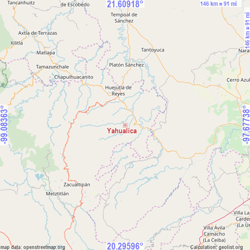 Yahualica on map