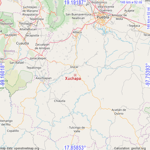 Xuchapa on map