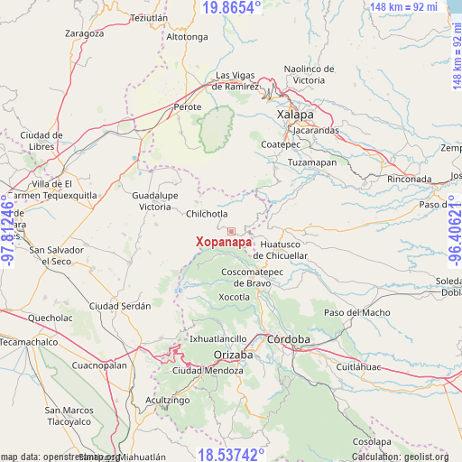 Xopanapa on map