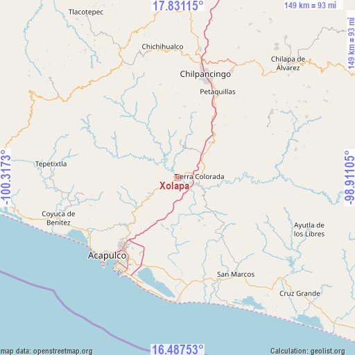 Xolapa on map