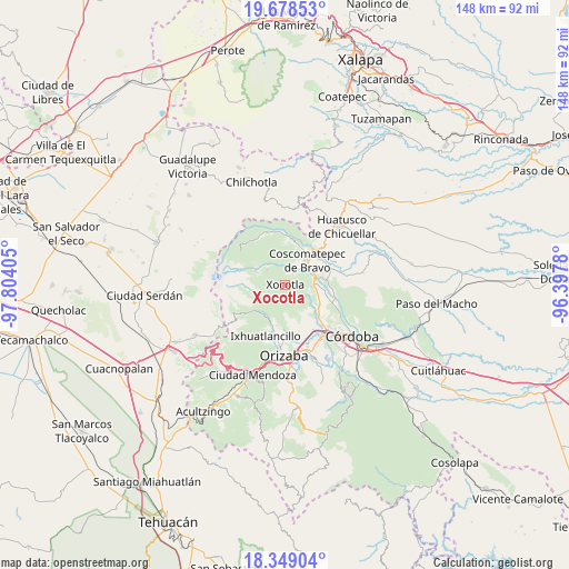 Xocotla on map