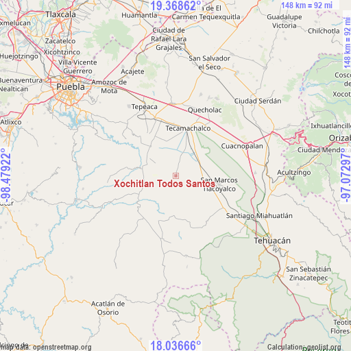 Xochitlan Todos Santos on map
