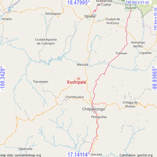 Xochipala on map