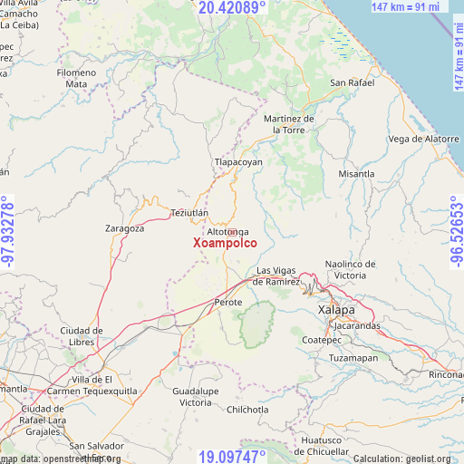 Xoampolco on map