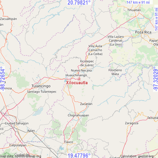 Xilocuautla on map