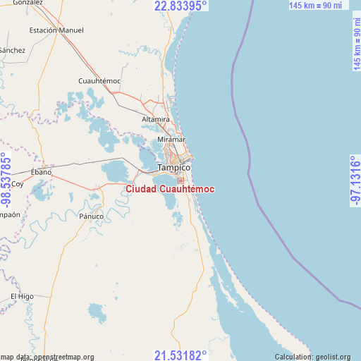 Ciudad Cuauhtémoc on map