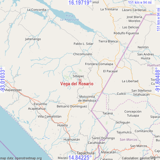 Vega del Rosario on map