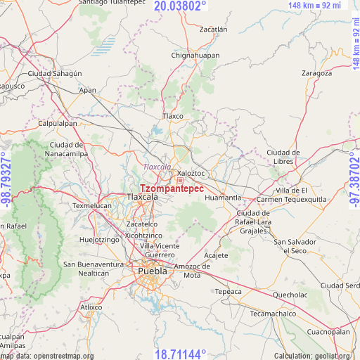 Tzompantepec on map