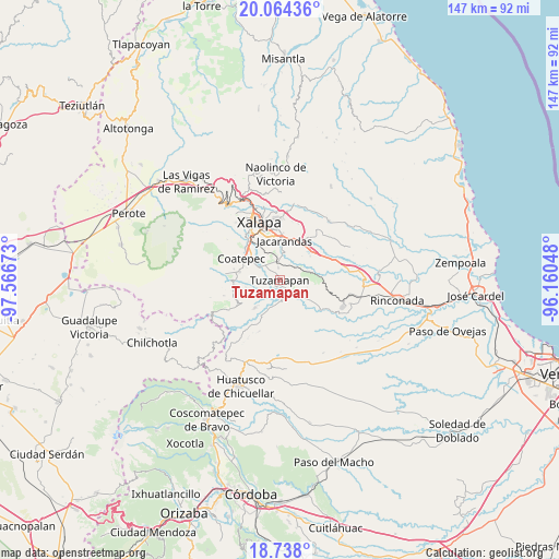 Tuzamapan on map