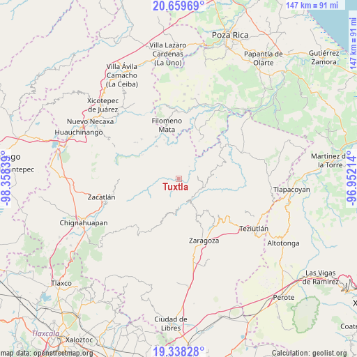 Tuxtla on map