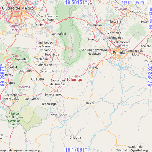 Tulcingo on map