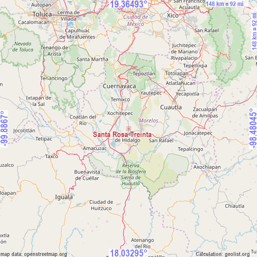 Santa Rosa Treinta on map