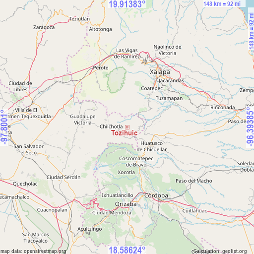Tozihuic on map