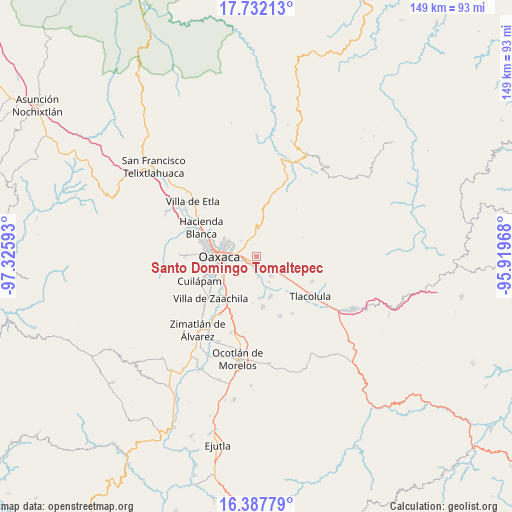 Santo Domingo Tomaltepec on map