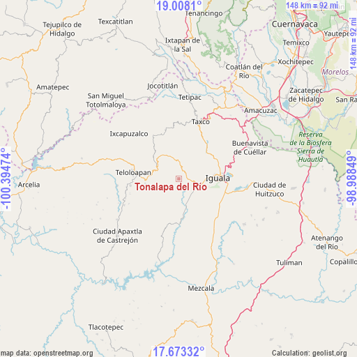Tonalapa del Río on map