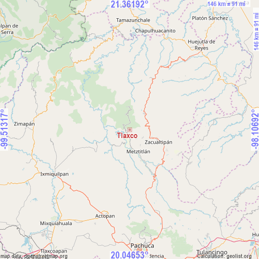 Tlaxco on map