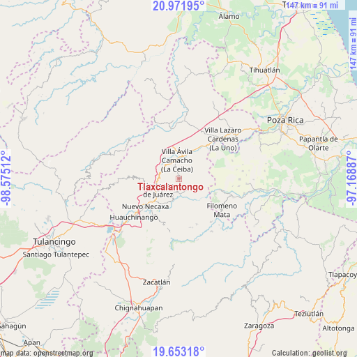 Tlaxcalantongo on map