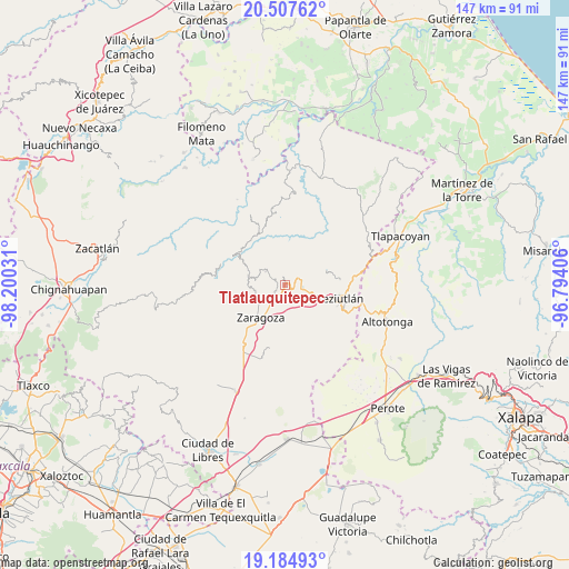 Tlatlauquitepec on map