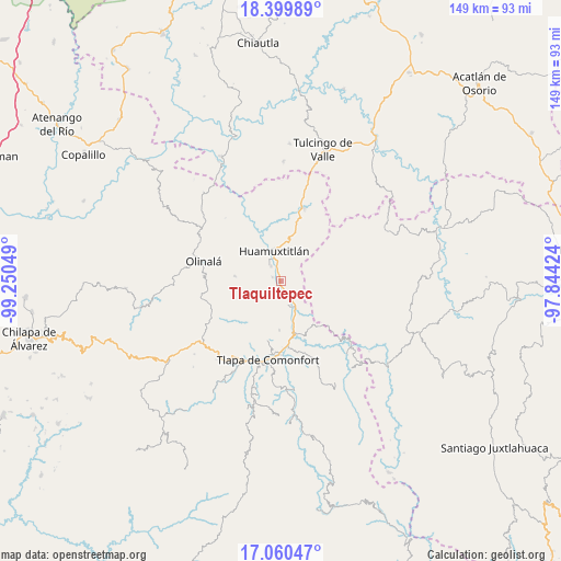 Tlaquiltepec on map