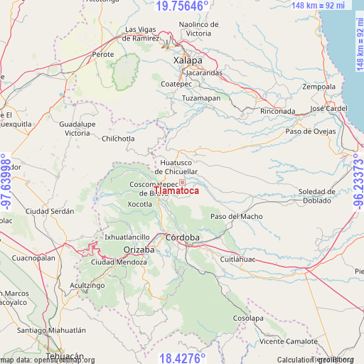 Tlamatoca on map