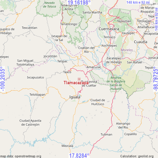 Tlamacazapa on map
