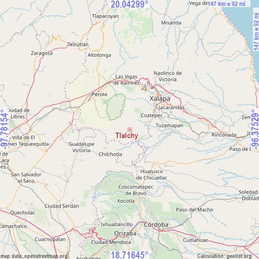 Tlalchy on map