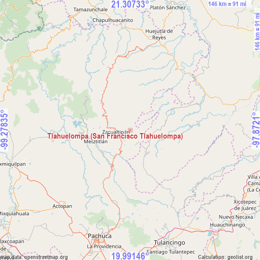 Tlahuelompa (San Francisco Tlahuelompa) on map