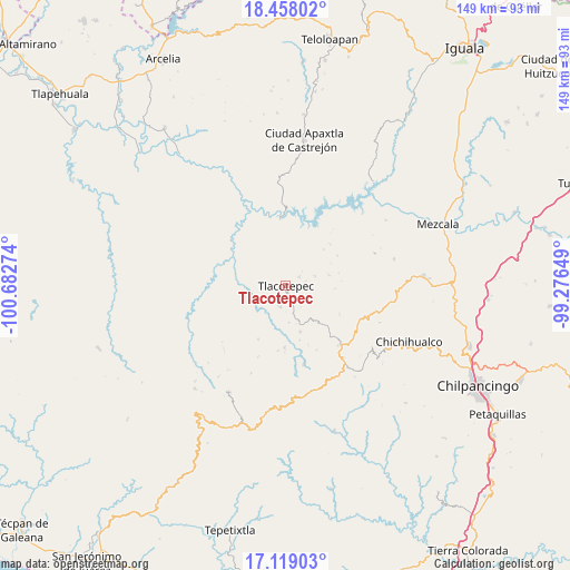 Tlacotepec on map