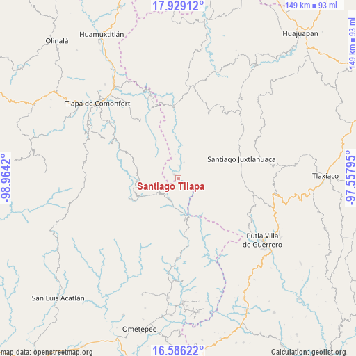 Santiago Tilapa on map