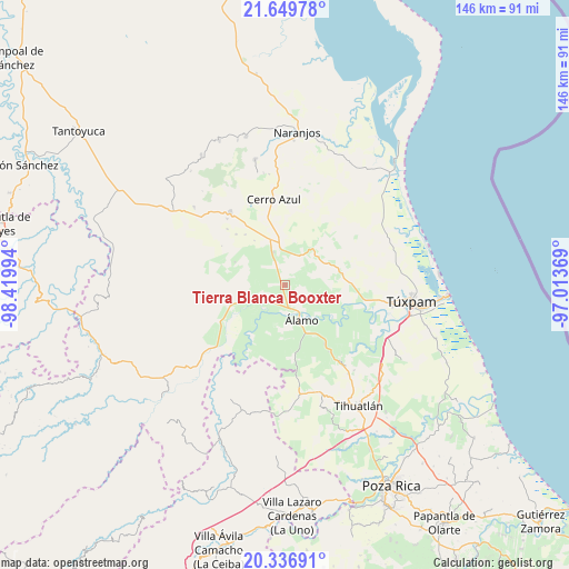 Tierra Blanca Booxter on map