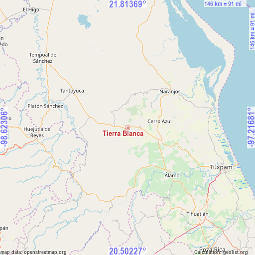 Tierra Blanca on map