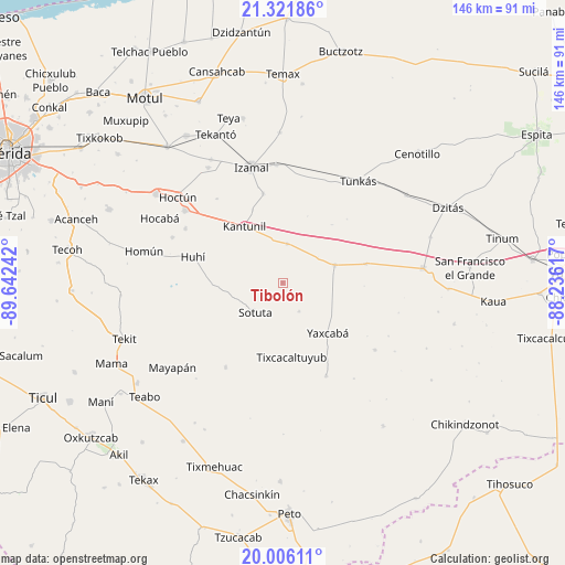 Tibolón on map