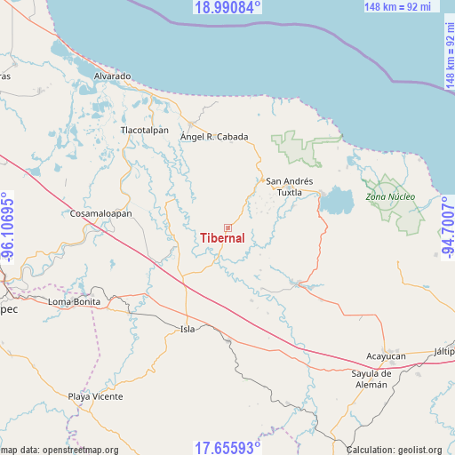 Tibernal on map