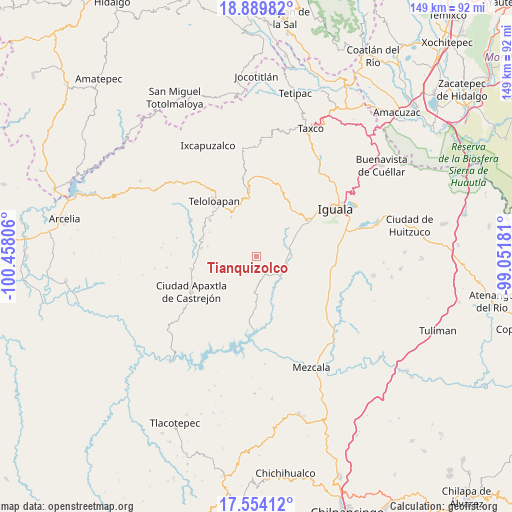 Tianquizolco on map