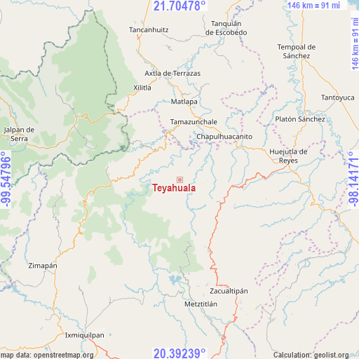 Teyahuala on map