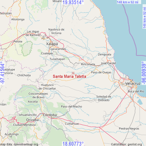 Santa María Tatetla on map