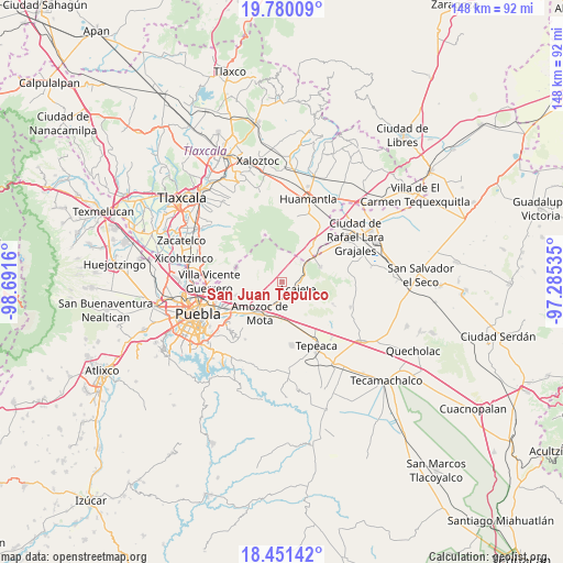 San Juan Tepulco on map