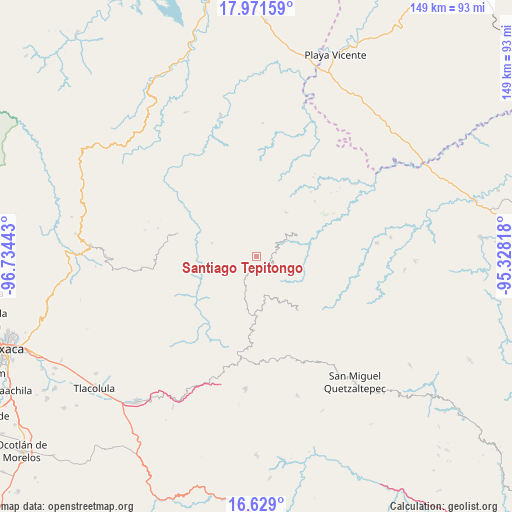 Santiago Tepitongo on map