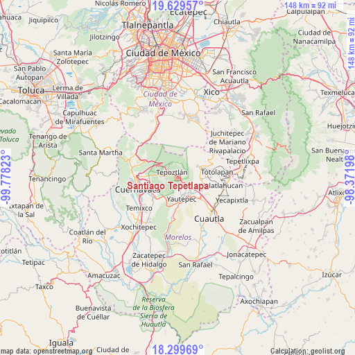 Santiago Tepetlapa on map