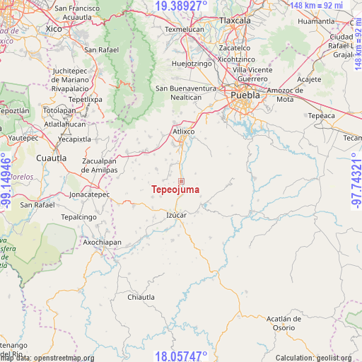 Tepeojuma on map