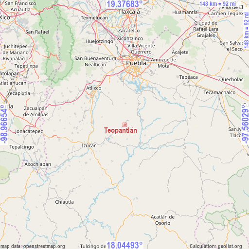 Teopantlán on map