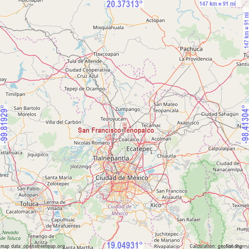 San Francisco Tenopalco on map