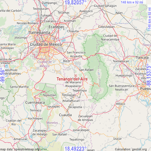 Tenango del Aire on map