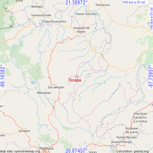 Tecapa on map